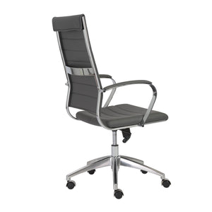 EuroStyle Axel High Back Office Chair in Gray with Aluminum Base