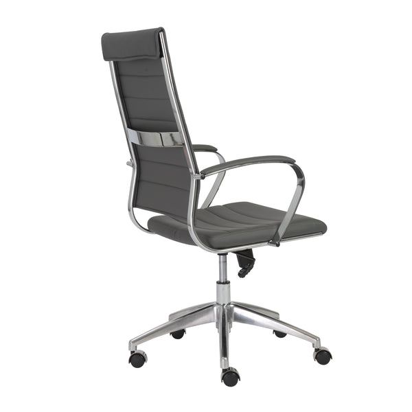 EuroStyle Axel High Back Office Chair in Gray with Aluminum Base