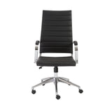 Axel High Back Office Chair in Black with Aluminum Base 10604BLK-KD EuroStyle