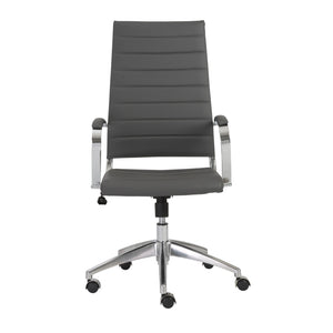 Axel High Back Office Chair in Gray with Aluminum Base 10604GRY-KD EuroStyle