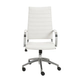 Axel High Back Office Chair in White with Aluminum Base 10604WHT-KD EuroStyle