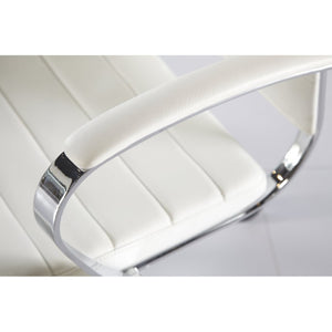 EuroStyle Axel High Back Leatherette Office Chair with Polished Aluminum Base and Lumbar Support White 23.5 D x 24 W x 45.5 H 10604WHT-KD
