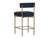 Seneca Counter Stool - Antique Brass - Arena Navy 106060 Sunpan