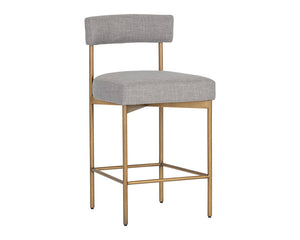 Seneca Counter Stool - Antique Brass - Arena Cement 106061 Sunpan