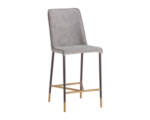 Sunpan Klaus Upholstered Counter Stool with Steel Frame and Copper Accents for Kitchen Islands 106062