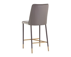 Sunpan Klaus Upholstered Counter Stool with Steel Frame and Copper Accents for Kitchen Islands 106062