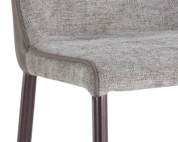 Sunpan Klaus Upholstered Counter Stool with Steel Frame and Copper Accents for Kitchen Islands 106062