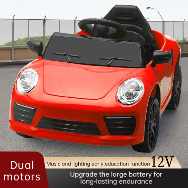 English Elm Ride on Electric Sports Car for Kids 12v Dual Motor with Remote Swing and Led Lights Red W1760P358679