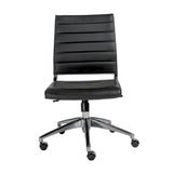 EuroStyle Axel Low Back Office Chair w/o Armrests in Black with Aluminum Base