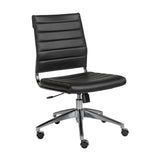 EuroStyle Axel Low Back Office Chair w/o Armrests in Black with Aluminum Base