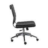 EuroStyle Axel Low Back Office Chair w/o Armrests in Black with Aluminum Base