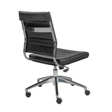 EuroStyle Axel Low Back Office Chair w/o Armrests in Black with Aluminum Base