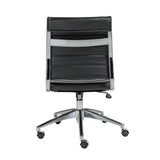 EuroStyle Axel Low Back Office Chair w/o Armrests in Black with Aluminum Base