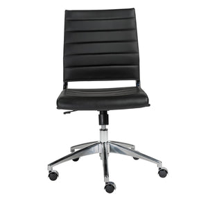EuroStyle Axel Low Back Office Chair w/o Armrests in Black with Aluminum Base