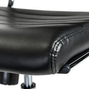 EuroStyle Axel Armless Leatherette Office Chair with Polished Aluminum Base for Modern Workspaces Black 23.5 D x 19.5 W x 38.5 H 10608-BLK