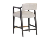 Keagan Counter Stool - Saloon Light Grey Leather 106082 Sunpan