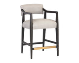 Keagan Counter Stool - Saloon Light Grey Leather 106082 Sunpan