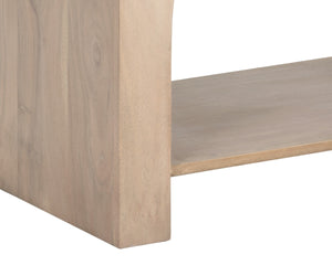 Sunpan SALMA Side Table - Elegant Arched Design in Whitewashed Solid Acacia for Modern Living Spaces 110156