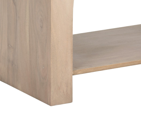 Sunpan SALMA Side Table - Elegant Arched Design in Whitewashed Solid Acacia for Modern Living Spaces 110156