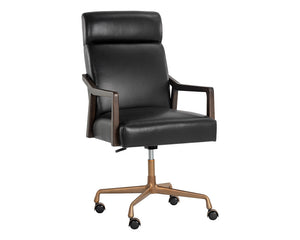 Collin Office Chair - Brown - Cortina Black Leather 106090 Sunpan