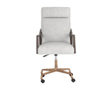 Collin Office Chair - Brown - Saloon Light Grey Leather 106092 Sunpan