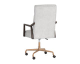 Collin Office Chair - Brown - Saloon Light Grey Leather 106092 Sunpan