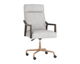 Collin Office Chair - Brown - Saloon Light Grey Leather 106092 Sunpan