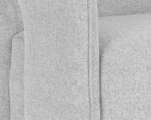 Sunpan Kendrick Swivel Lounge Chair with Sculptural Cutout Arms in Heathered Upholstery 106160V