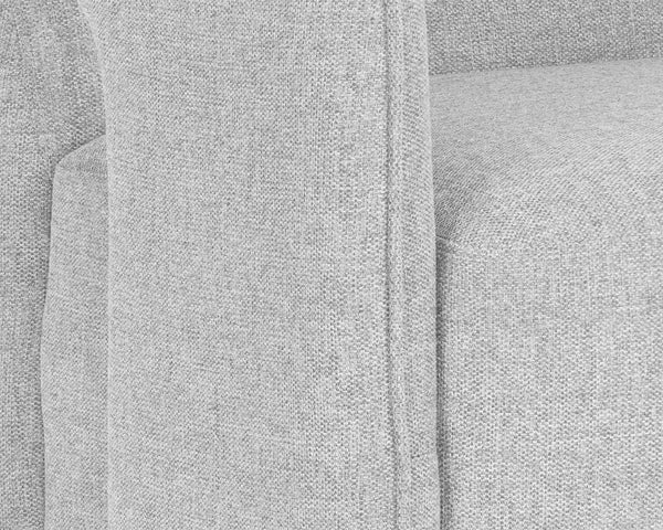 Sunpan Kendrick Swivel Lounge Chair with Sculptural Cutout Arms in Heathered Upholstery 106160V