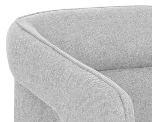 Sunpan Kendrick Swivel Lounge Chair with Sculptural Cutout Arms in Heathered Upholstery 106160V