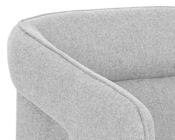 Sunpan Kendrick Swivel Lounge Chair with Sculptural Cutout Arms in Heathered Upholstery 106160V