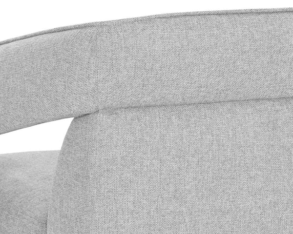 Sunpan Kendrick Swivel Lounge Chair with Sculptural Cutout Arms in Heathered Upholstery 106160V