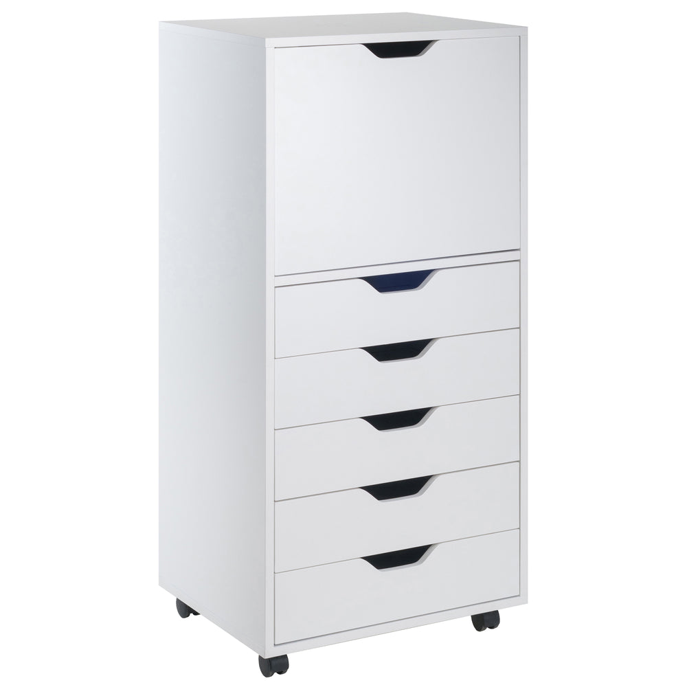 Winsome Wood Halifax 5-drawer Mobile Storage Cabinet In White - Stylish Organization For Home & Office Use White Composite Wood 10616-winsome-wood