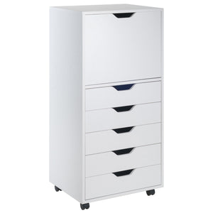 Winsome Wood Halifax 5-drawer Mobile Storage Cabinet In White - Stylish Organization For Home & Office Use White Composite Wood 10616-winsome-wood