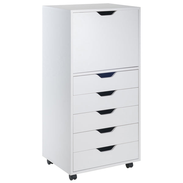 Winsome Wood Halifax 5-drawer Mobile Storage Cabinet In White - Stylish Organization For Home & Office Use White Composite Wood 10616-winsome-wood