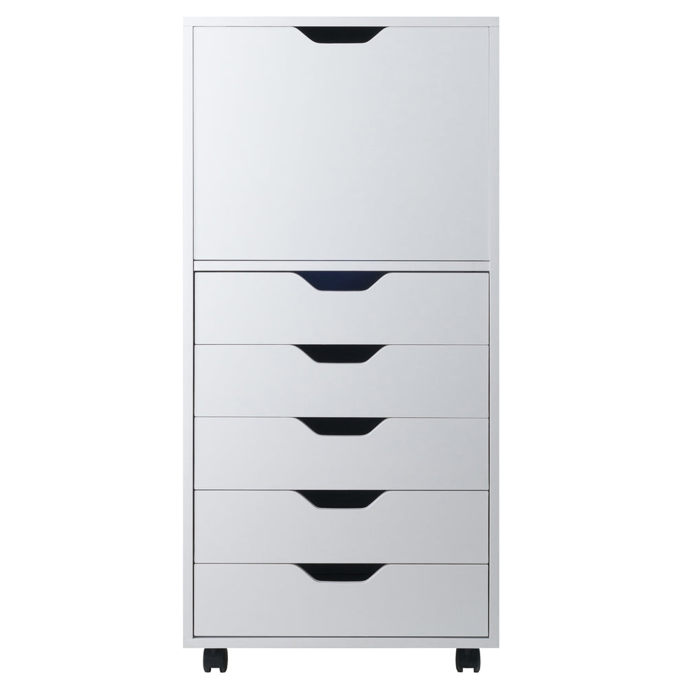 Winsome Wood Halifax 5-drawer Mobile Storage Cabinet In White - Stylish Organization For Home & Office Use White Composite Wood 10616-winsome-wood