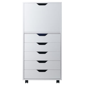 Winsome Wood Halifax 5-drawer Mobile Storage Cabinet In White - Stylish Organization For Home & Office Use White Composite Wood 10616-winsome-wood