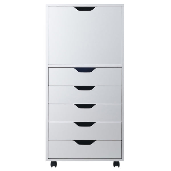 Winsome Wood Halifax 5-drawer Mobile Storage Cabinet In White - Stylish Organization For Home & Office Use White Composite Wood 10616-winsome-wood