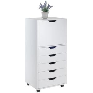 Winsome Wood Halifax 5-drawer Mobile Storage Cabinet In White - Stylish Organization For Home & Office Use White Composite Wood 10616-winsome-wood