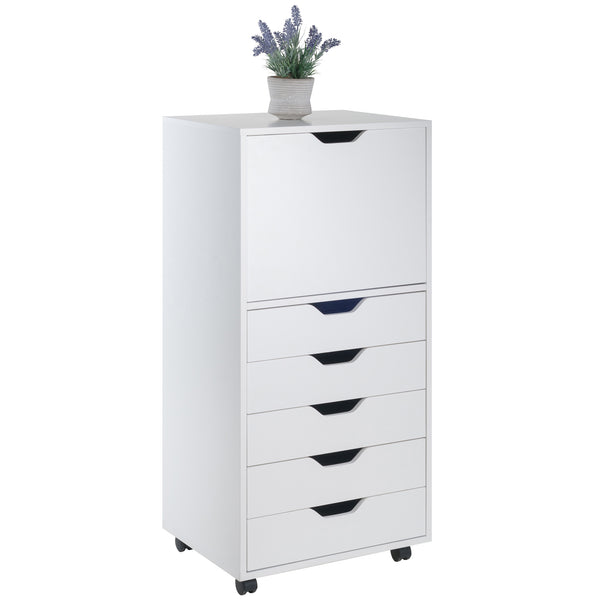 Winsome Wood Halifax 5-drawer Mobile Storage Cabinet In White - Stylish Organization For Home & Office Use White Composite Wood 10616-winsome-wood