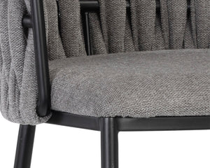 Sunpan Sarai Woven Backrest Barstool with Matte Black Steel Frame for Kitchen Islands 106188