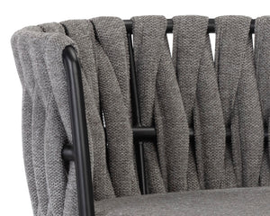 Sunpan Sarai Woven Backrest Barstool with Matte Black Steel Frame for Kitchen Islands 106188