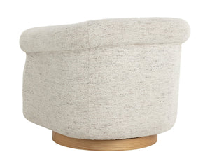 Sunpan Libby Swivel Lounge Chair - Modern Minimalism In Hailey Moon Fabric With Comfortable Foam Fill Cream Fabric 111951