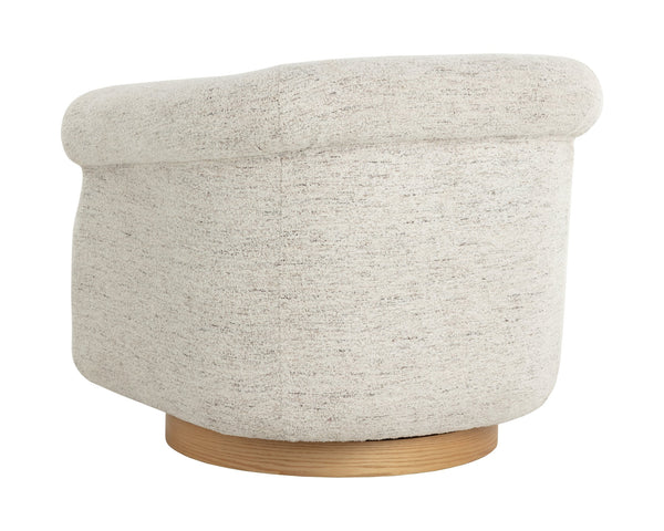Sunpan Libby Swivel Lounge Chair - Modern Minimalism In Hailey Moon Fabric With Comfortable Foam Fill Cream Fabric 111951