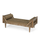 Christopher Knight Home® - Noble House - Zentner Rustic Tufted Double End Chaise Lounge with Bolster Pillows