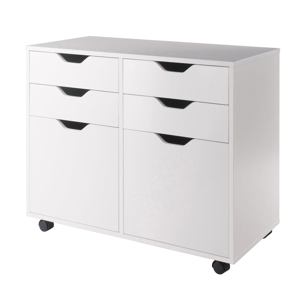 Winsome Wood Halifax Mobile Storage Cabinet With 2 Doors & 4 Drawers – Perfect For Home Office, Crafting & More! White Composite Wood 10622-winsome-wood