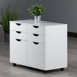 Winsome Wood Halifax Mobile Storage Cabinet With 2 Doors & 4 Drawers – Perfect For Home Office, Crafting & More! White Composite Wood 10622-winsome-wood