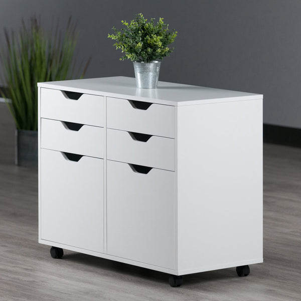 Winsome Wood Halifax Mobile Storage Cabinet With 2 Doors & 4 Drawers – Perfect For Home Office, Crafting & More! White Composite Wood 10622-winsome-wood