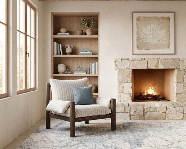 Sunpan Marrakech Hand-Loomed Abstract Area Rug Viscose Cotton Blend Artisan Woven Soft Grey 106251