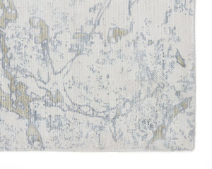Sunpan Marrakech Hand-Loomed Abstract Area Rug Viscose Cotton Blend Artisan Woven Soft Grey 106251